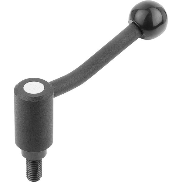 Kipp Tension Lever W.Safety Function Size:1 M12X40, A=88, Form:20° Steel, Comp:Plastic K0112.1112X40